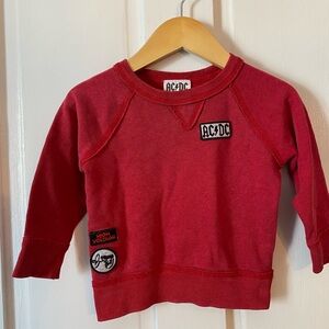 AC/DC Kids high voltage Crimson Sweatshirt 12 months